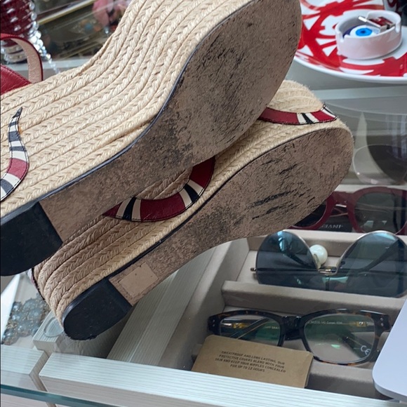 Gucci black red snake platform espadrilles sandal - Picture 4 of 5